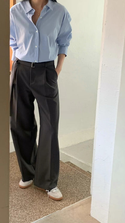 Single pleated slacks