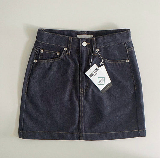 Non-fade denim skirt