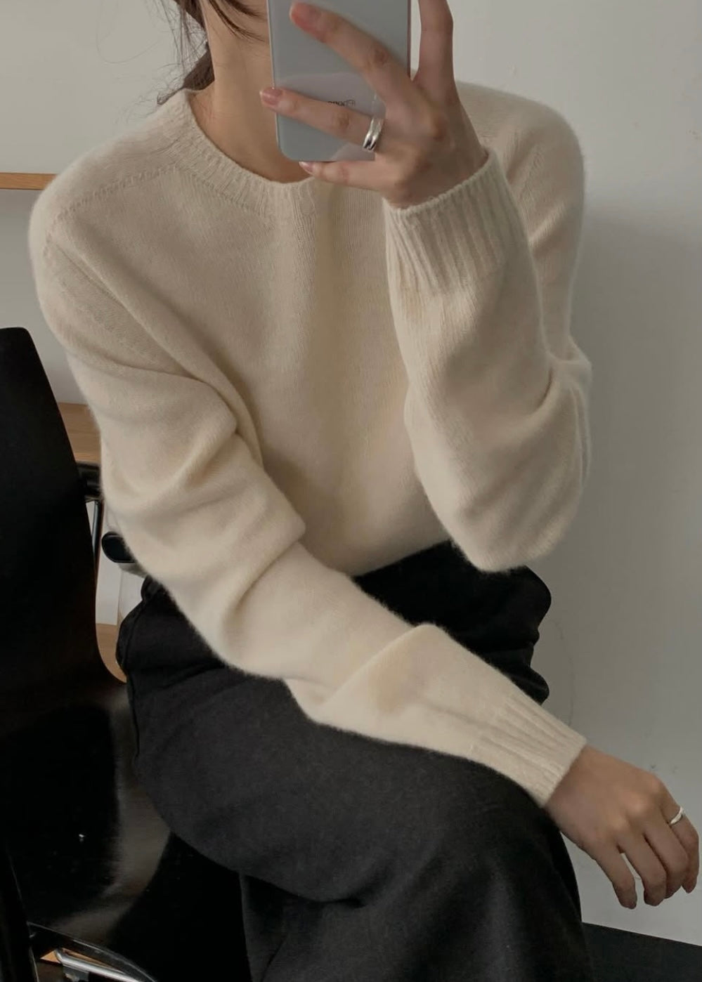 Whole knit cashmere jumpers