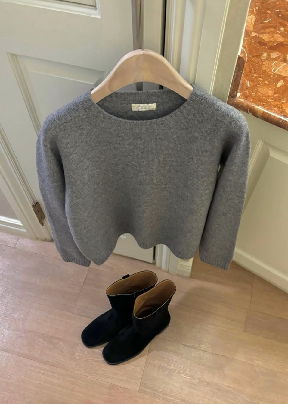 Crew-neck wool sweater