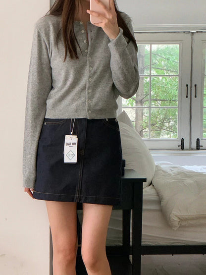 Non-fade denim skirt