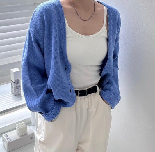 Loosen cropped cardigan