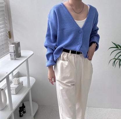 Loosen cropped cardigan