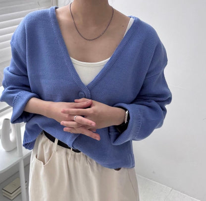 Loosen cropped cardigan