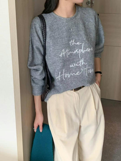 Fluffy "atmosphere" message sweater