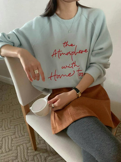 Fluffy "atmosphere" message sweater