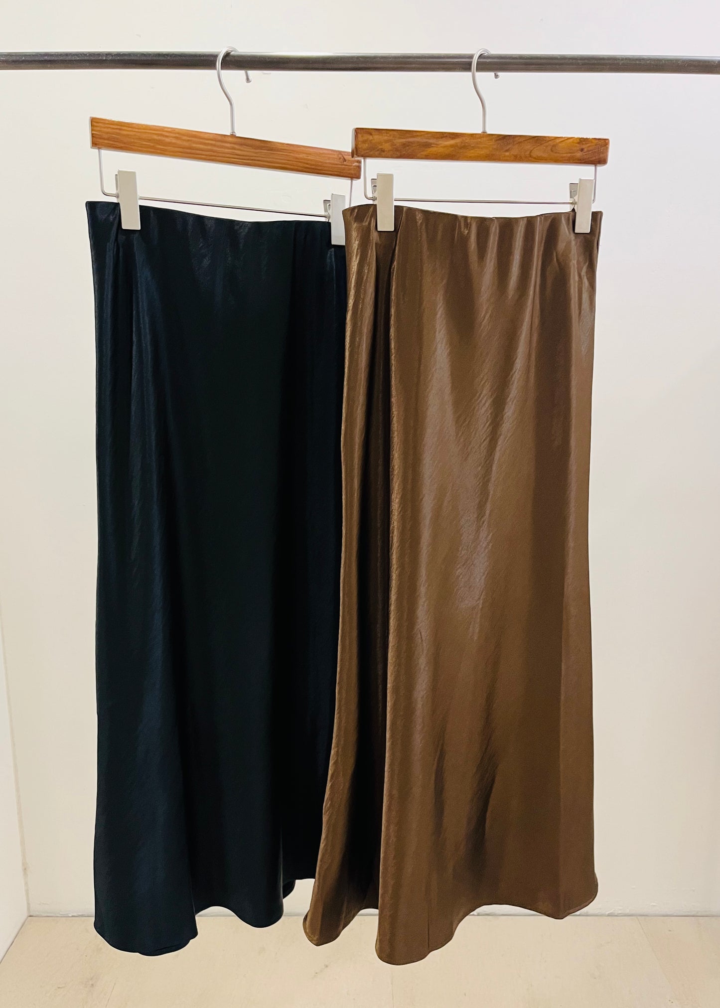 A-line satin skirt