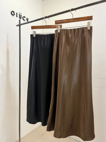 A-line satin skirt